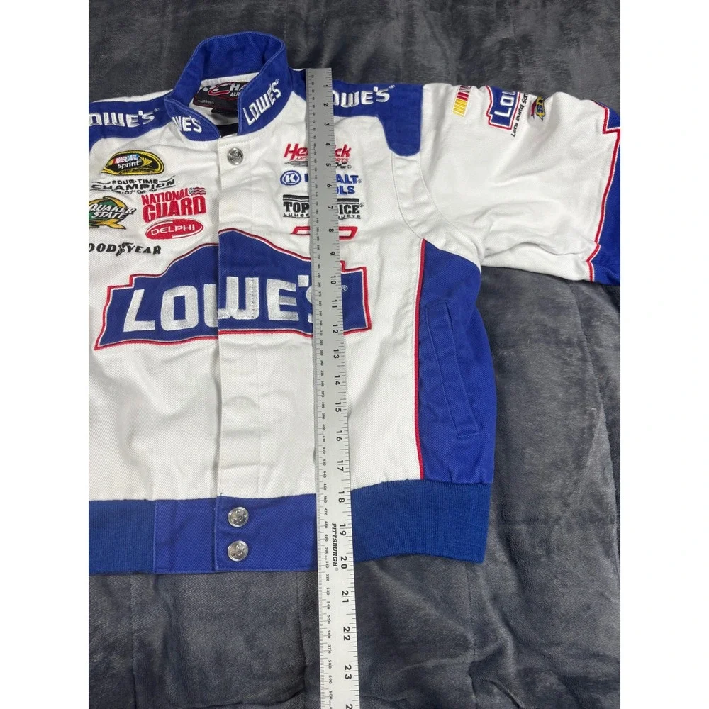 Chase Authentics NASCAR Jimmie Johnson Lowes Racing Jacket Kids Large Blue White